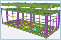 Modular steel structure in a data center facility