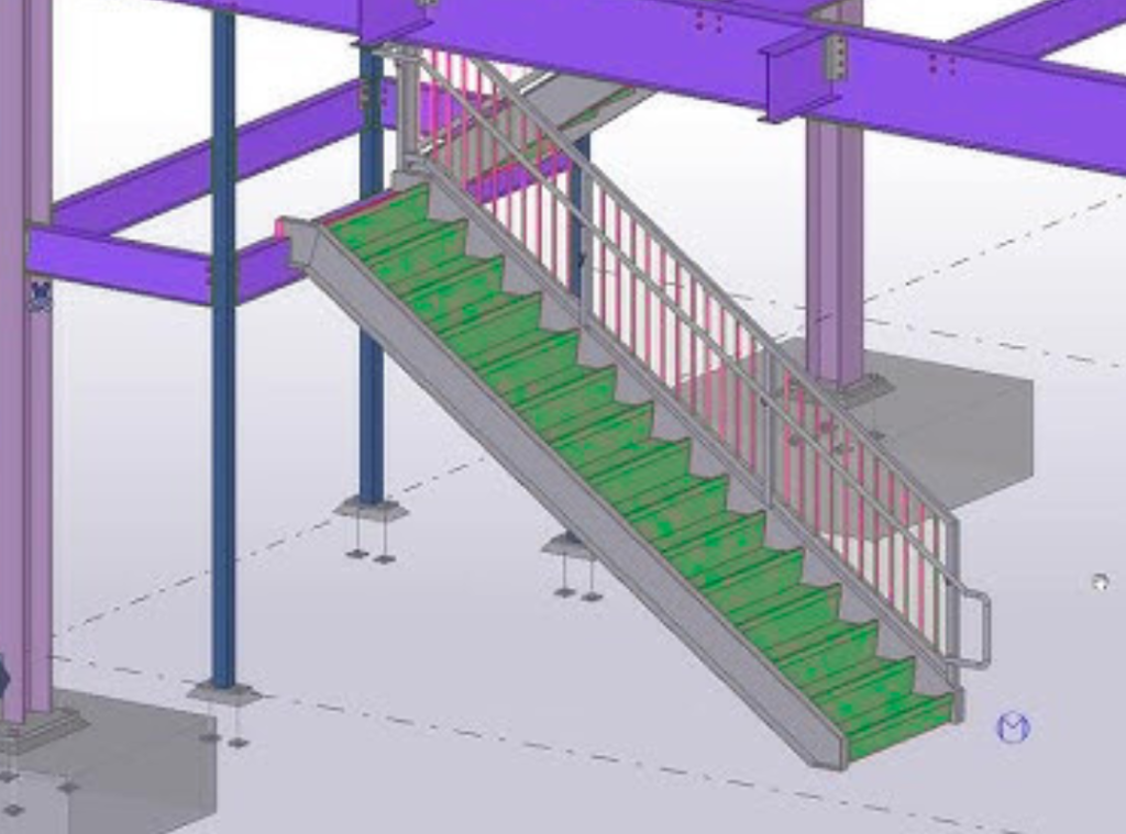 Miscellaneous steel detailing for stairs, handrails, and ladders