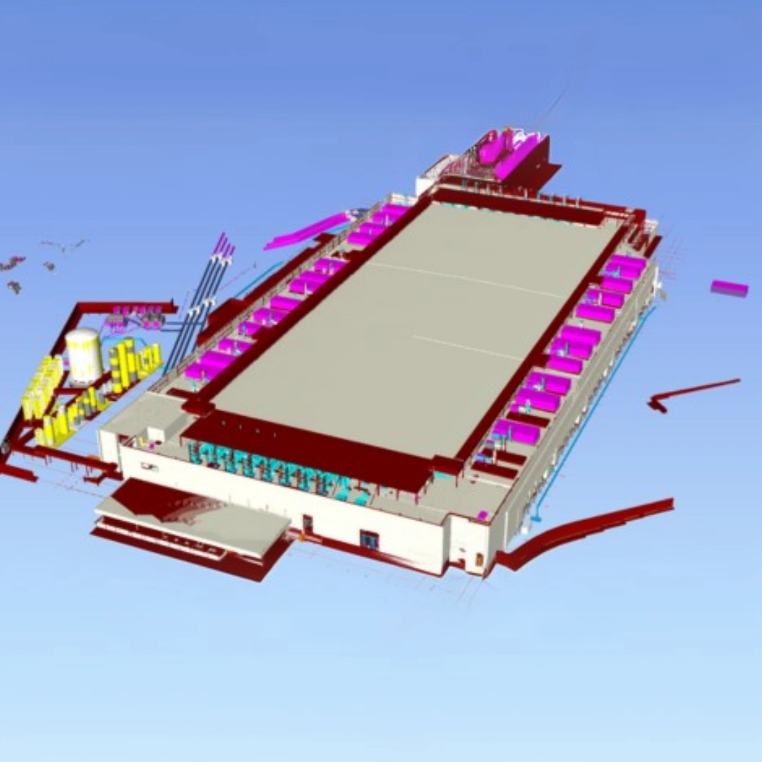 Electrical BIM modeling for manufacturing building project in USA