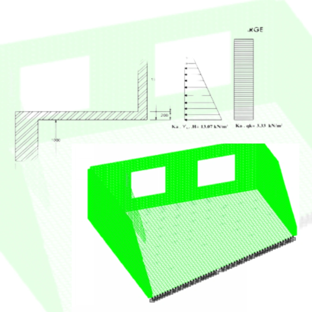 Structural model and drawings of precast outfall structures with stability checks in UK