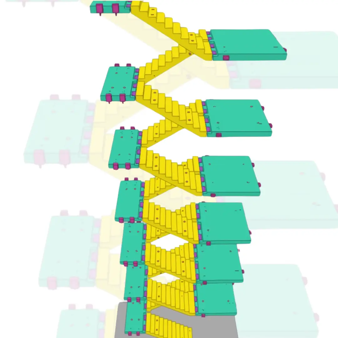 Precast stair and mid landing modeling with reinforcement and embed detailing