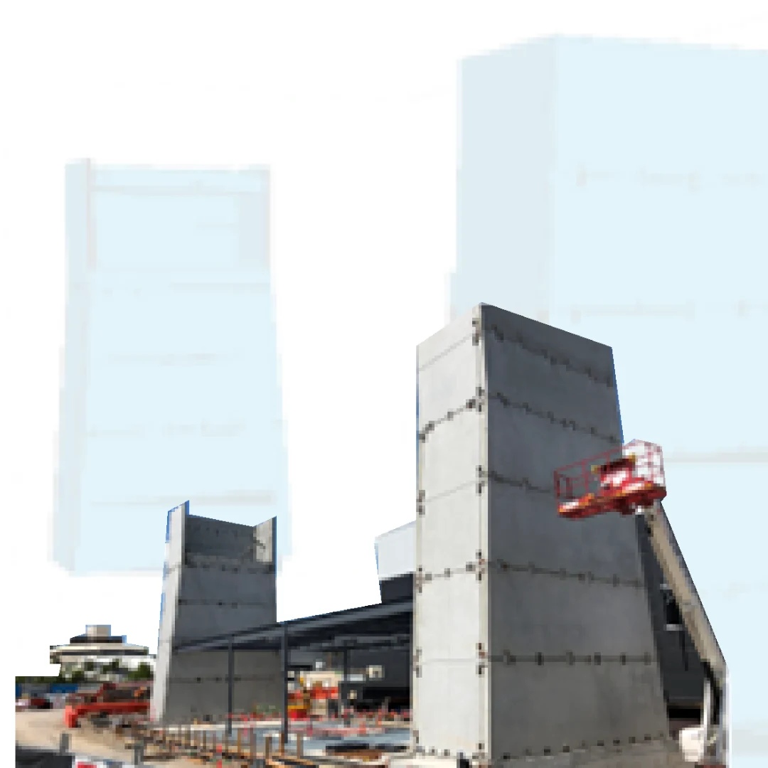 Tekla modeling of sloping precast units for iFly project